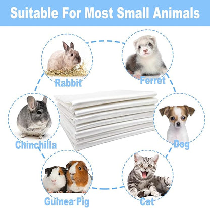 50 Pcs Disposable Rabbit Cage Liner, 35'' X 27'' Large Bunny Cage Tray Liners Clear Plastic Guinea Pig Toilet Film for Bunnies Ferrets Chinchillas Birds Small Animal - Leak Proof & No Mess