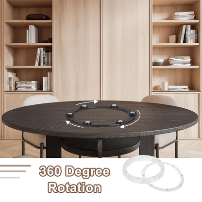 uxcell 6Pcs 8 Inch Rotating Swivel Stand with Steel Ball Bearings, Lazy Susan Base Turntable Bearing Plate Round Table Swivel Base for Home Kitchen, White, 8 Balls