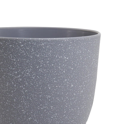 WSMKSZ 10/9/8 inch Plant Pots, Set of 3 Modern Decorative Plastic Planters with Drainage Holes and Saucers for Garden House Plants, Flower Pots for Indoor Outdoor Plants, Speckled Grey