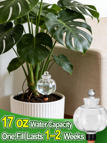 Bigmeta 4pcs 17oz Leakproof Plant Watering Globes - Top Fill Self Watering Planter Insert, Slow Release Water Bulbs with Terracotta Spikes for Indoor Plants