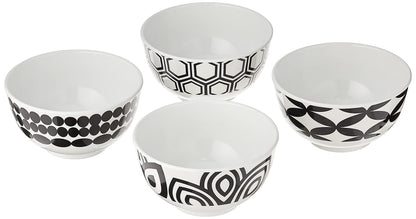 French Bull Melamine Mini Bowls, 4-Piece Set, 10 Fluid Ounces, Small Serving Bowl – Snack Condiment Dipping Sauce Dessert Ice Cream – Shatter Proof, BPA Free, Dishwasher Safe, 4”, Foli