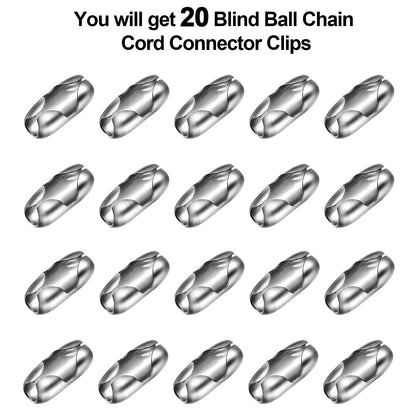 Pangda 20 Pack Replacement Vertical Roman Roller Blind Chain Cord Connector Clips (Stainless Steel)