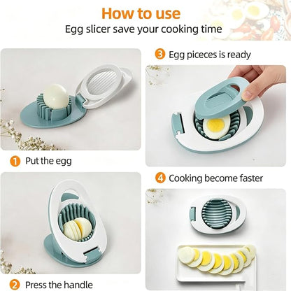 Stainless Steel Egg Slicer and Dicer | Hard Boiled Egg Cutter, Steel Wire, Multi-Fruit Slicer, For Strawberry Kiwi Soft Fruits
