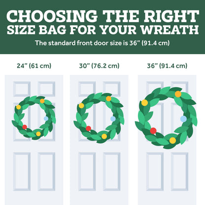 ZOBER Christmas Wreath Storage Container 30 Inch - Wreath Bag Fits 2 Wreaths Box - 600D Oxford Fabric - Interior Compartment for Storing Garlands, Wreaths Storage Bag W Strong Durable Handles - Red
