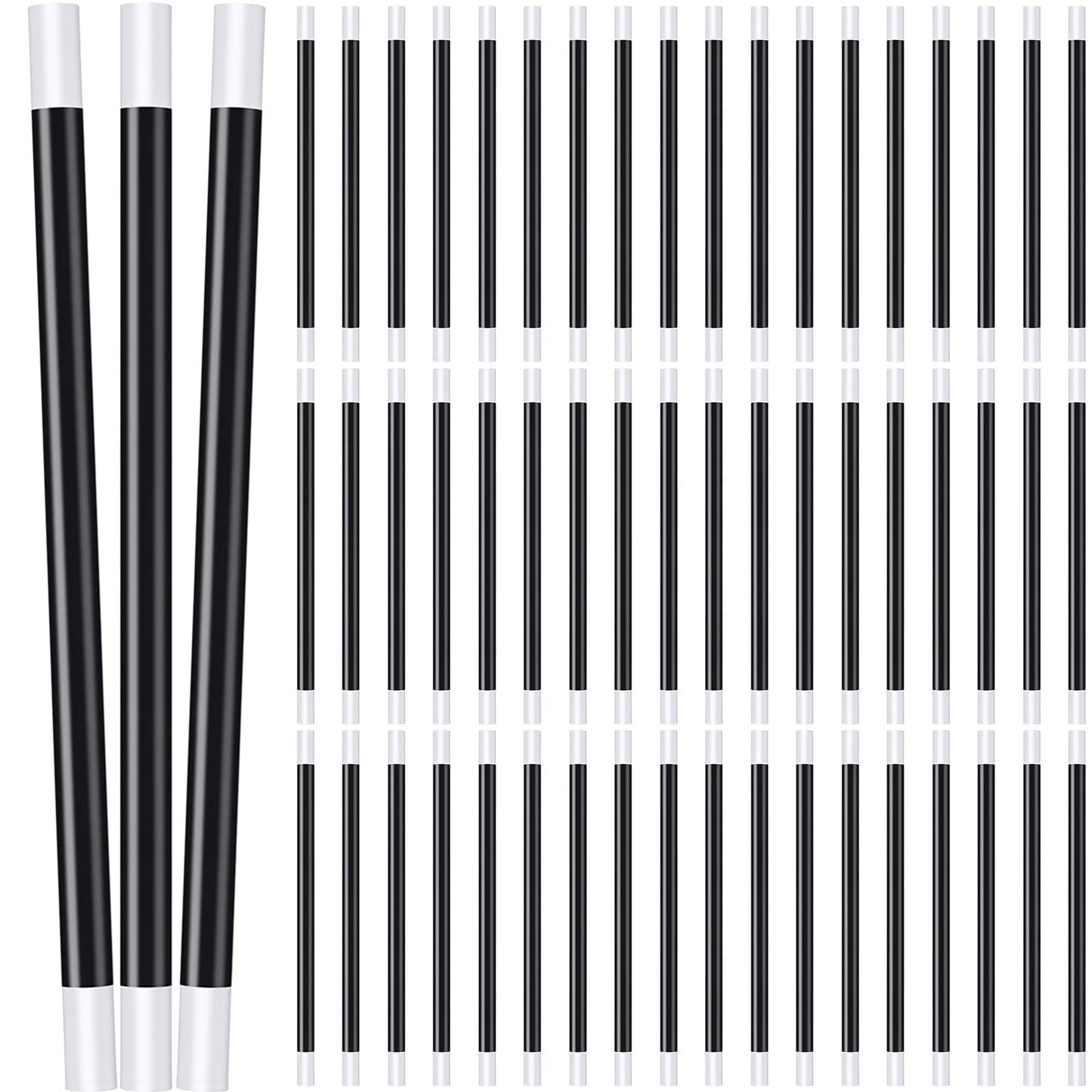 Gejoy 84 Pcs 10 Inches Plastic Magic Wand Black and White Spell Casting Stick Magician Wand for Witch Magician Costume, Halloween Party Favors, Birthday Games Kit