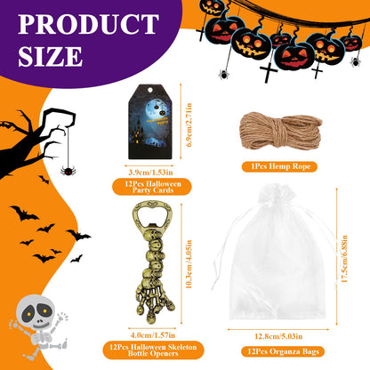 KBDHYY 12Pcs Halloween Skeleton Beer Bottle Openers Set - Vintage Funny Skull Bottle Opener Gifts for Men, Dad, Husband