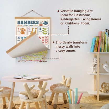 Alphabet Numbers Educational Wall Art Decor for Nursery,ABC and 1-20 Numbers Canvas Print Poster for Preschool, 1-6 Toddler Learning Poster for Classroom Playroom,Kids Room Decor14x18.5inch (2, Sage green)