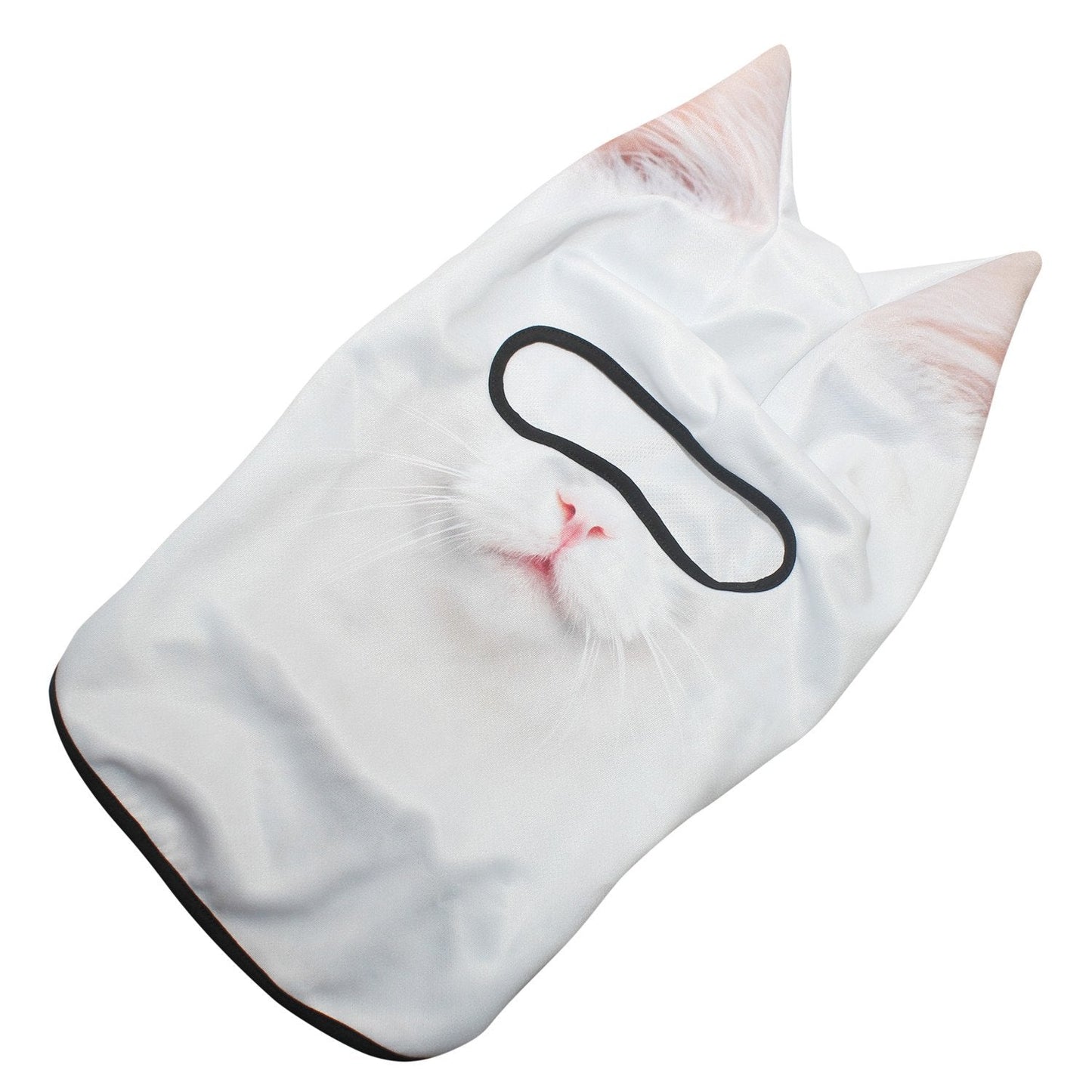 WTACTFUL 3D Animal Ears Balaclava Windproof Face Mask Cover Protection for Music Festivals Raves Halloween Party Riding Skiing Snowboarding Snowmobile White Cat MEB-27