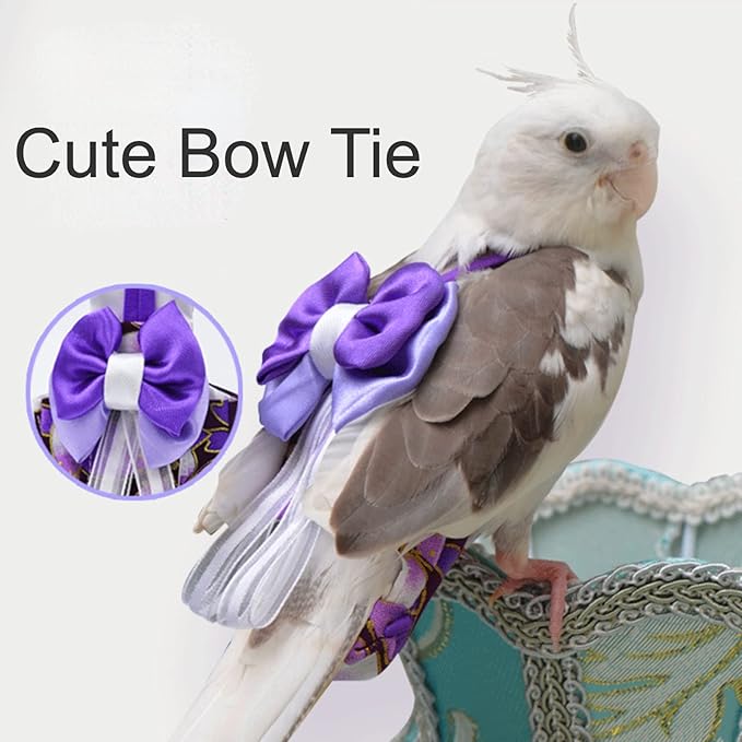 Bird Diapers, Monk Parakeet, Cockatiel Flight Suits, Reusable Bird Training Nappy Suit Liners (L, Navy)