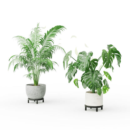 Zhongma 2 Pack 8.7" Fully Assembled Sturdy Potted Plant Stand Flower Pot Holder Heavy Duty Construction, Low Plant Stand for Home Indoor and Outdoor, Sturdy plant riser and saucer without Installation Required