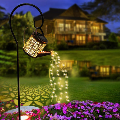 ZKLiLi Solar Watering Can with Cascading Lights Garden Decorative, Waterfall Outdoor Waterproof, Hanging Solar Lantern, Yard Decor,Gifts for Mom Grandma Women Birthday