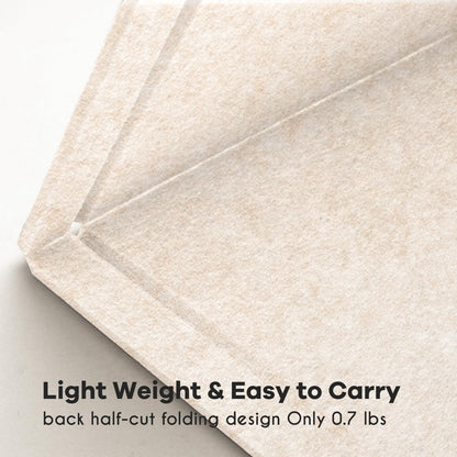 Lightomorrow Bulletin Board, 24 x 18 inches Decorative Felt Pin Board, Vision Board Cork Board Alternative for Wall, Foldable Photo Board with 20 Pushpins - Oatmeal