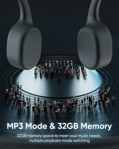 Swimming Headphones, Bone Conduction Headphones, 5.4 Bluetooth wireless open Earphones Sports,IP68 Waterproof Headphone Built-in 32GB MP3 Player,swimming headphone underwater for Running, Cycling