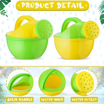 Sosation 12 Pcs Mini Kids Watering Cans Beach Sand Water Play Toy for Toddler Colorful Plastic Small Watering Pot with Handle Child Gardening Tools Bathtub Shower Party Toy Gift(Vivid Style)