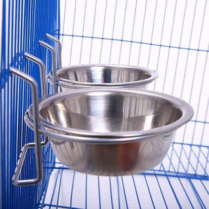 QBLEEV Stainless Steel Birdcage Feeder Bowls for Hamster Cage, 150ml, 5 oz