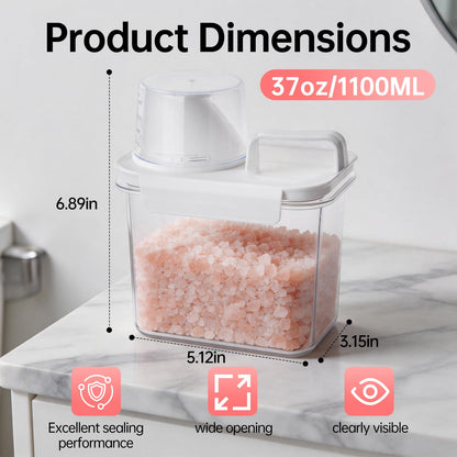 Vekniqo Epsom Salt Container with Scoop Cup-1100ml(37oz)