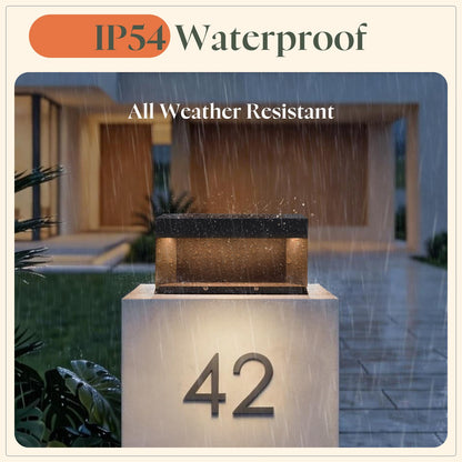 VZVI Solar Post Lights Outdoor, 11.8'' Pillar Light IP54 Waterproof, 3000K Solar Column Lights Outdoor, Dusk to Dawn Extra Large Pillar Light, Modern Fence Column Lamp Fixture for Entrance Deck Patio