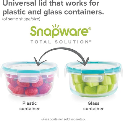 Snapware Plastic Total Solution 2-Pack (5.5-Cup) Food Storage Containers Set, Leakproof & Airtight Plastic Locking Lids Square Containers, Non-Toxic BPA-Free Lids, Microwave Dishwasher Freezer Safe