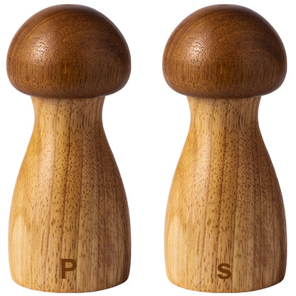 Wooden Salt and Pepper Grinder Set 2 Pack, Manual Pepper Mill Grinder Set, Adjustable Ceramic Pepper Mill, Wood Salt and Pepper Shakers Set - 4.8 Inches