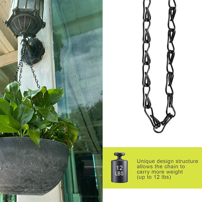 Tim Tim Agro Hanging Chains for Planters Bird Feeders, 5 Pack 35 Inches Black Hanging Baskets Chain Sets for Outdoor/Indoor Lanterns Billboards Chalkboards Wind Chimes and Decorative