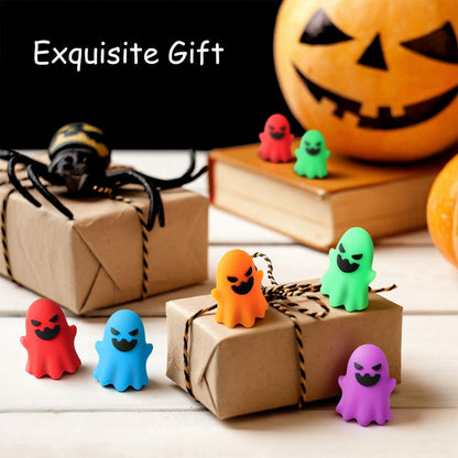 Simgoing 100 Pcs Halloween Glow in The Dark Mini Ghost Figurines, Halloween Treats Non Candy Gifts for Pumpkin Bucket, Luminous Tiny Ghost for Trick or Treat, Hide and Seek Party Favor, Spooky Decor