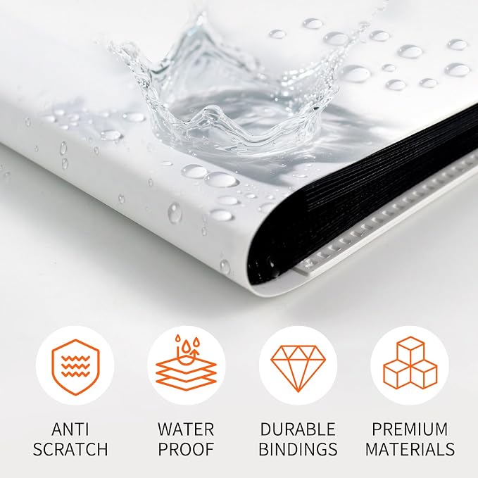 Trading Card Binder 9 Pocket, 360 Card Waterproof Folder with Side Loading Sleeves, Sturdy Card Collection Album for MTG, TCG, Game Cards & Sports Cards (1, White)