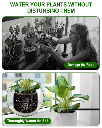 Solar Automatic Drip Irrigation System, 15 Pot Self Watering System with 2200mAh, IPX5 Waterproof, USB-C & Solar Charging, Timer Modes for Indoor/Outdoor Garden, Balcony & Patio