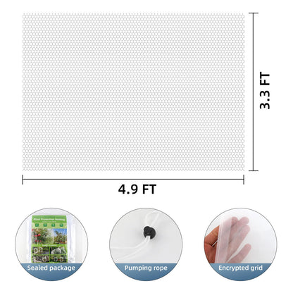 Bird Netting for Garden Protection, CANAGROW 4 Pack Garden Plant Mesh Covers Bags with Drawstring, Insect Bird Barrier Bug Netting for Fruit Blueberry Bushes Vegetable Flower (3.3x4.9FT)