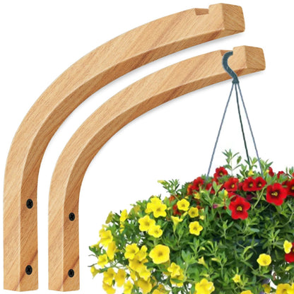 HCDHAKN Wooden Plant Hanger, Plant Hooks for Hanging Baskets 2 Pcs, Wooden Hanging Baskets, 8.7 Inches, Perfect for Flower Pots, Lanterns, Wind Chimes, Lamp Decorations, and Garden Ornaments