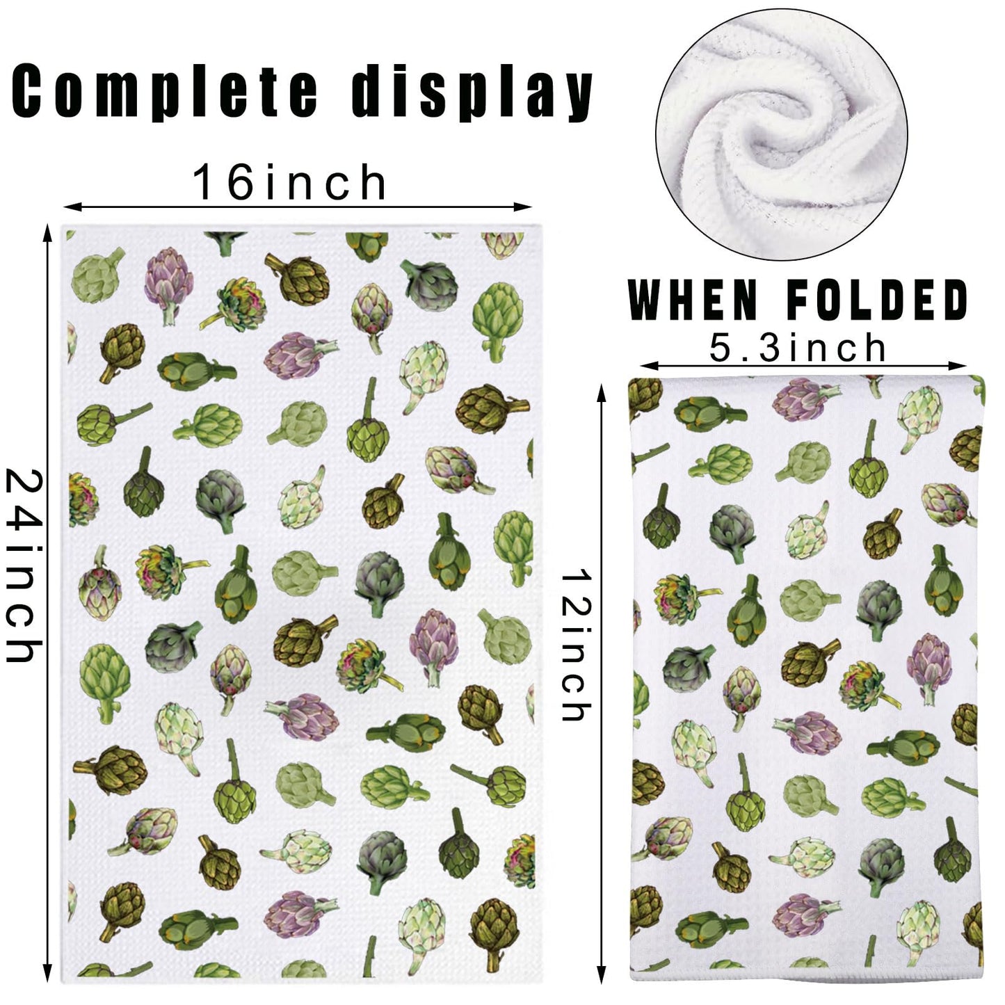 JNIAP Artichoke Kitchen Towel Artichokes Lover Gift Artichoke Queen Gift Artichokes Botanical Dish Towel(greenpurple Plant kt)