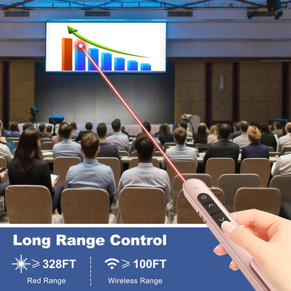 QUI Presenter Clicker USB A&C Bundle | Pen-Shaped Pink & Remote-Shaped Blue