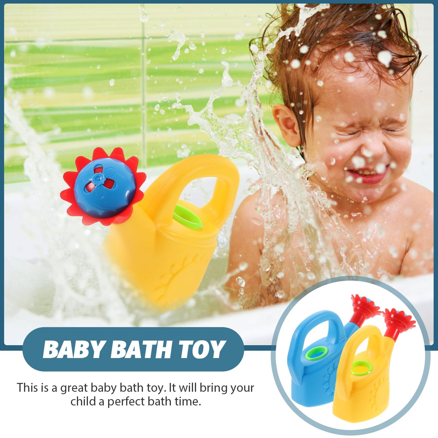 Plastic Watering Can Small Watering Can for Kids Outdoor Garden Flower Pool Beach Bath, Pack of 2 (Random Color)
