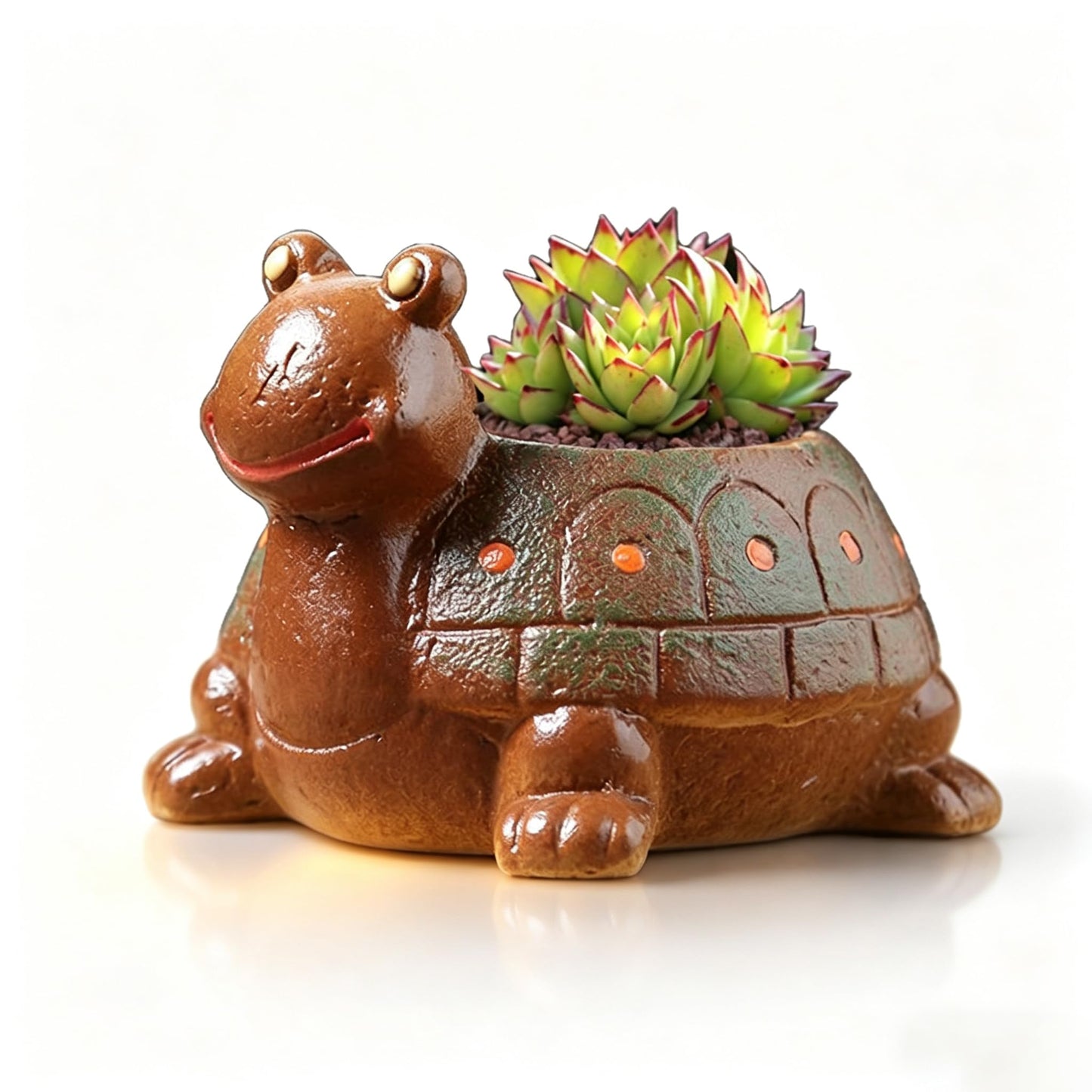 Cute Turtle Planter Succulent Pots, Small Succulent Planters with Drainage Hole, Turtle Plant Pots for Home Office Desktop, Turtle Flower Pot for Indoor Outdoor Decorations, Turtle Gifts for Women