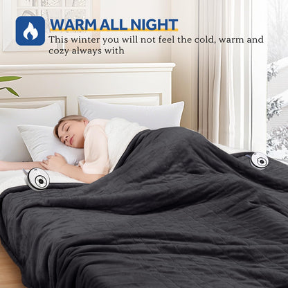 Sealy Electric Blanket Throw Size 50"*60",Super Cozy Flannel to Sherpa Reversible Heated Blanket Throw with 6 Heating Levels & 2-10 Hours Auto Off Overheating Protection Machine Washable,Beige