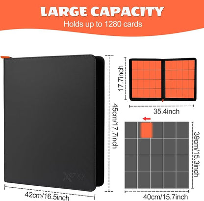 1000+ Pockets Trading Card Binder 1024 Capacity (20-Pocket, Black)