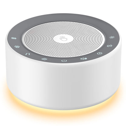 Kipcush White Noise Machine for Baby & Adults, 30 Soothing Sounds, Soft Non-Glare Nursery Lamp, 8 Color Night Lights, Memory Function (Angel V1 White, Standard)