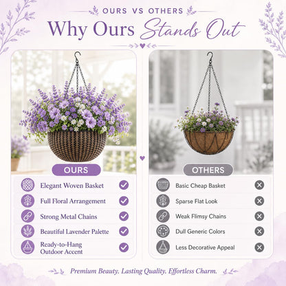 10" Self Watering Bronze Hanging Basket Flower Planter