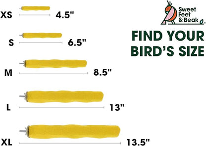 Sweet Feet and Beak Comfort Grip Safety Perch for Bird Cages - Pedicure Perch for Birds to Keep Nails and Beaks in Top Condition - Safe Easy to Install Bird Cage Accessories M 8.5" - Green