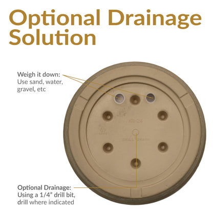Sunnydaze 24-Inch Anjelica Large Plastic Pot for Plants - Outdoor Double-Walled Large Plastic Planter with Drillable Drainage Holes - Beige