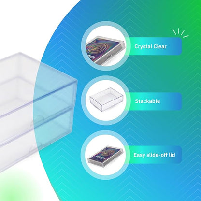 Gary Plastic Packaging 10-Pack Clear Acrylic Card Storage Boxes with Lids – Holds 52 Playing Cards or 50 Standard Trading Cards Each, Stackable Organizer for Sports & TCG Cards (Unsleeved)