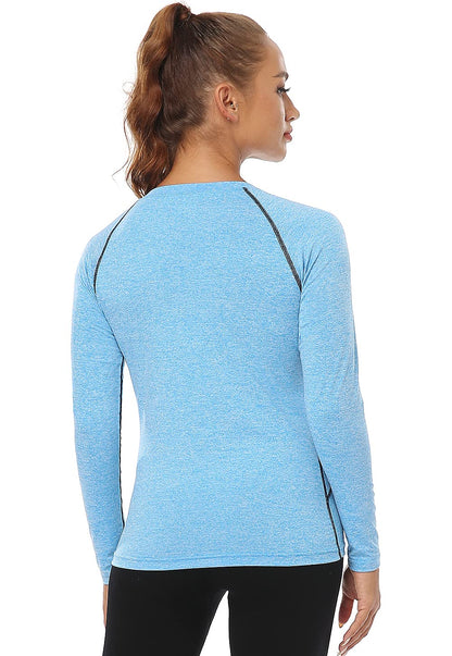 Star Vibe Dry Fit Long Sleeve Tshirt for Women Moisture Wicking Long Sleeve Tee Outdoor Compression Running Workout Tops 3 Pack Black/Grey/Blue S