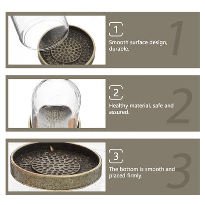 ARTIBETTER Glass Terrarium Dome and Brass Tray Set for DIY Microlandscape Plant Display Miniature Ecological Container Covers for Home Decor and Craft Supplies