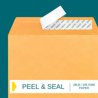 10x13 Brown Kraft Open End Envelopes Peel & Seal, 100 Pack, Self Seal Mailing Catalog Envelopes for Documents, Business and Home Shipping, 28lb Heavyweight Paper
