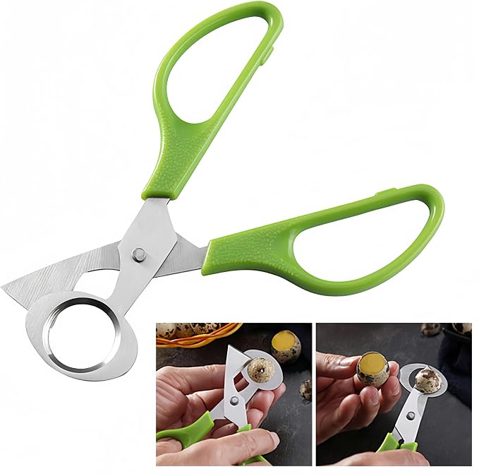 LIUSM Green Quail Egg Cutter Scissors Kitchen Shears Tool-2 Pcs