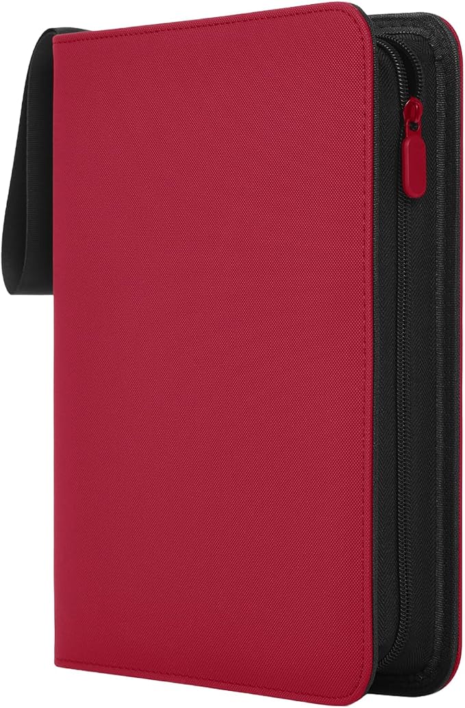 4 Pocket Card Binder,400 Capacity Trading Card Binder 4 Pocket, Refillable 3 Ring MTG Binder with Removable Pages,Waterproof Small Card Book Holder for Trading Cards,TCG&Sports Card Binder with Zipper