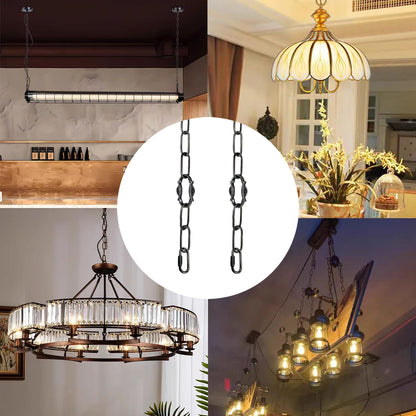 6 Ft Lighting Chain with Connection Locks for Hanging Lamp, Chandelier, Pendant, Lantern, Swag Lamp, Plant/Flower/Fruit Basket, Light Fixture Chain (Dark Bronze)