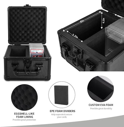 KAGSWAMO Graded Card Storage Box, Holds 60+ PSA Slab Card Case for Graded Cards Sports Cards, Baseball Trading Card Case Holder Fits PSA, CSG, BGS and Top Loaders