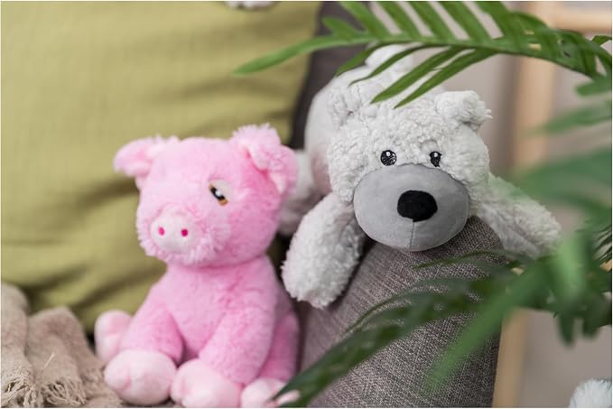TRIXIE Be Eco Edison The Piggy Plush Dog Toy for All Dogs, 9.5" Fun and Cuddly Squeaky Dog Toy, 96% Recycle Material