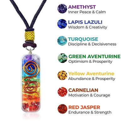 Orgonite Crystal Seven chakra FOL pyramid & Pendant Set, Orgonite Pyramid for Energy Healing - Orgonite Kit - Protection With Seven Chakra Orgonite Necklace