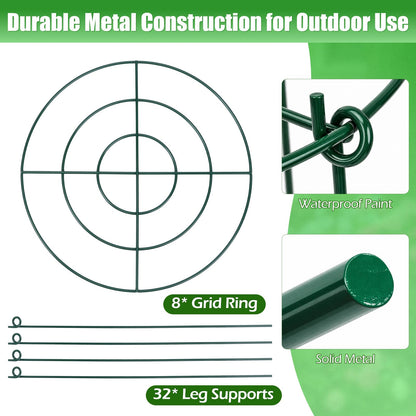 Peony Cages and Supports 8 Pack, 11.5 x 20 Inch Heavy Duty Plant Support Cage Set for Peonies, Roses & Tomatoes – Garden Stakes & Plant Cages for Outdoor Plants (8 Pack, 11.5 x 20 Inch)